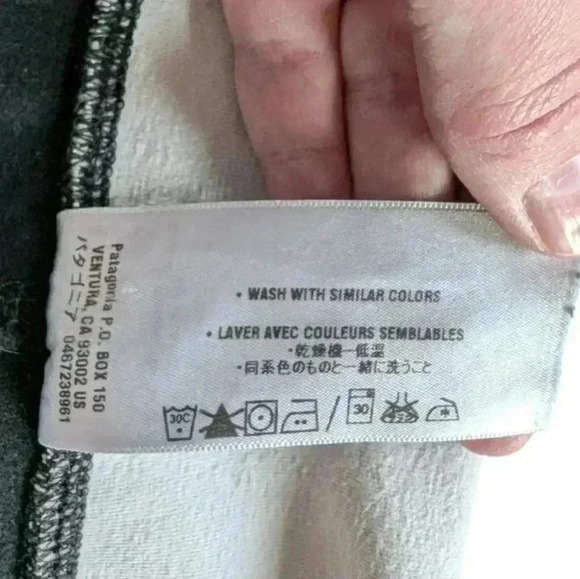 Patagonia Calma Capris Black White Foldover Waistband Cropped Women's size Large - Picture 11 of 14